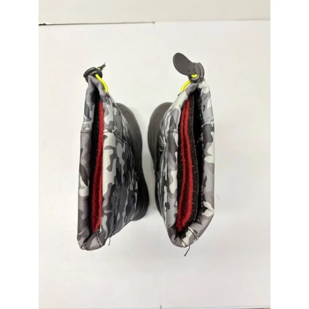 Kamik Snow Boots Kids Size 10 Gray Camo Waterproof Insulated Winter‎ Boots